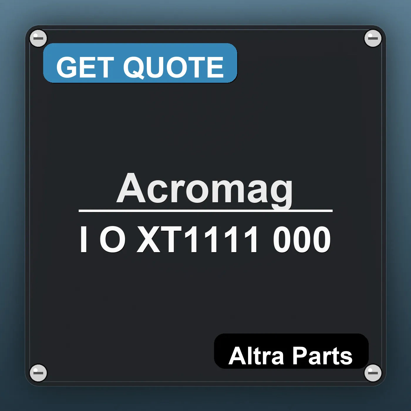Acromag I O XT1111 000 industrial nameplate style image – Altra Parts. GET QUOTE.