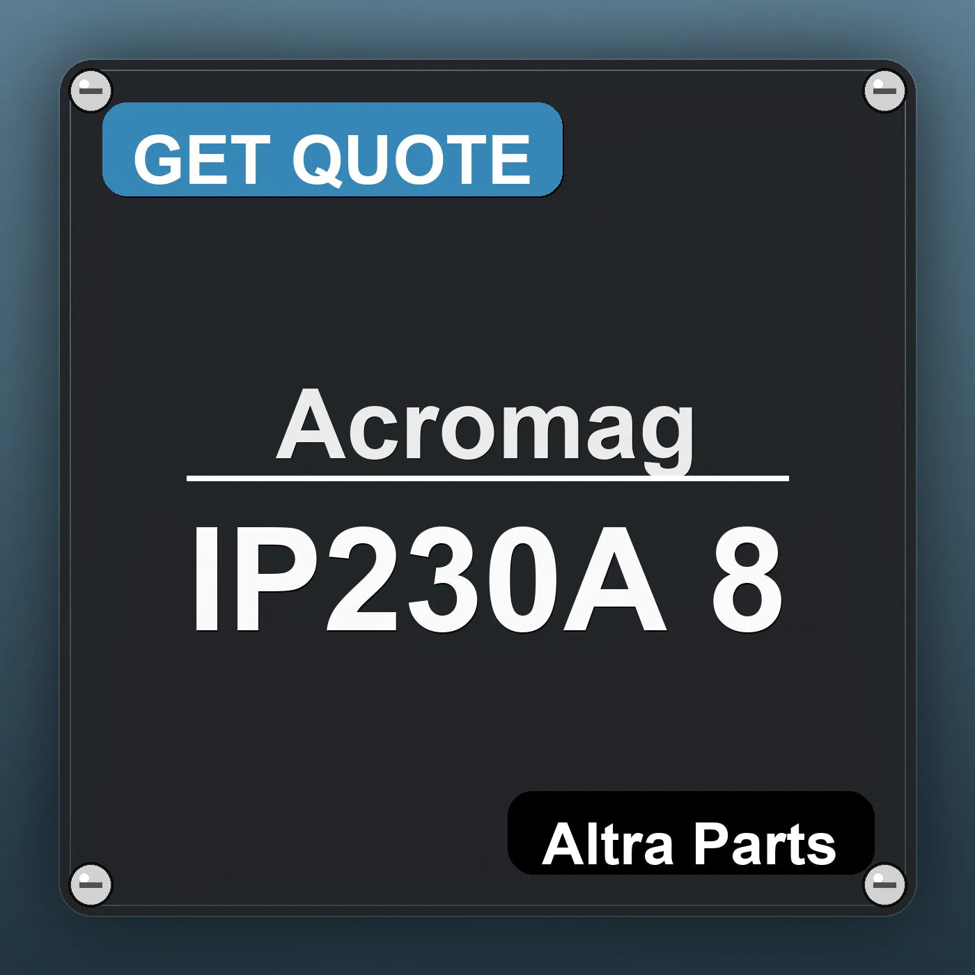 Acromag IP230A 8 industrial nameplate style image – Altra Parts. GET QUOTE.