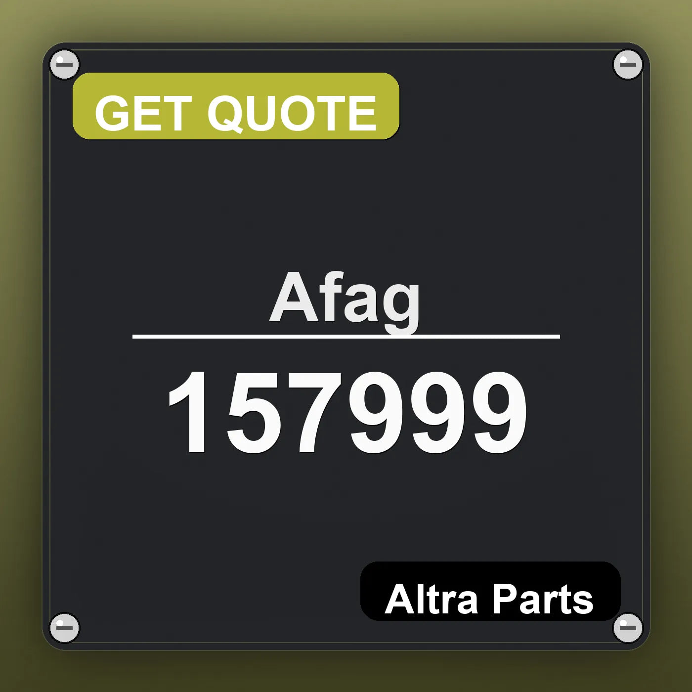 Afag 157999 industrial nameplate style image – Altra Parts. GET QUOTE.