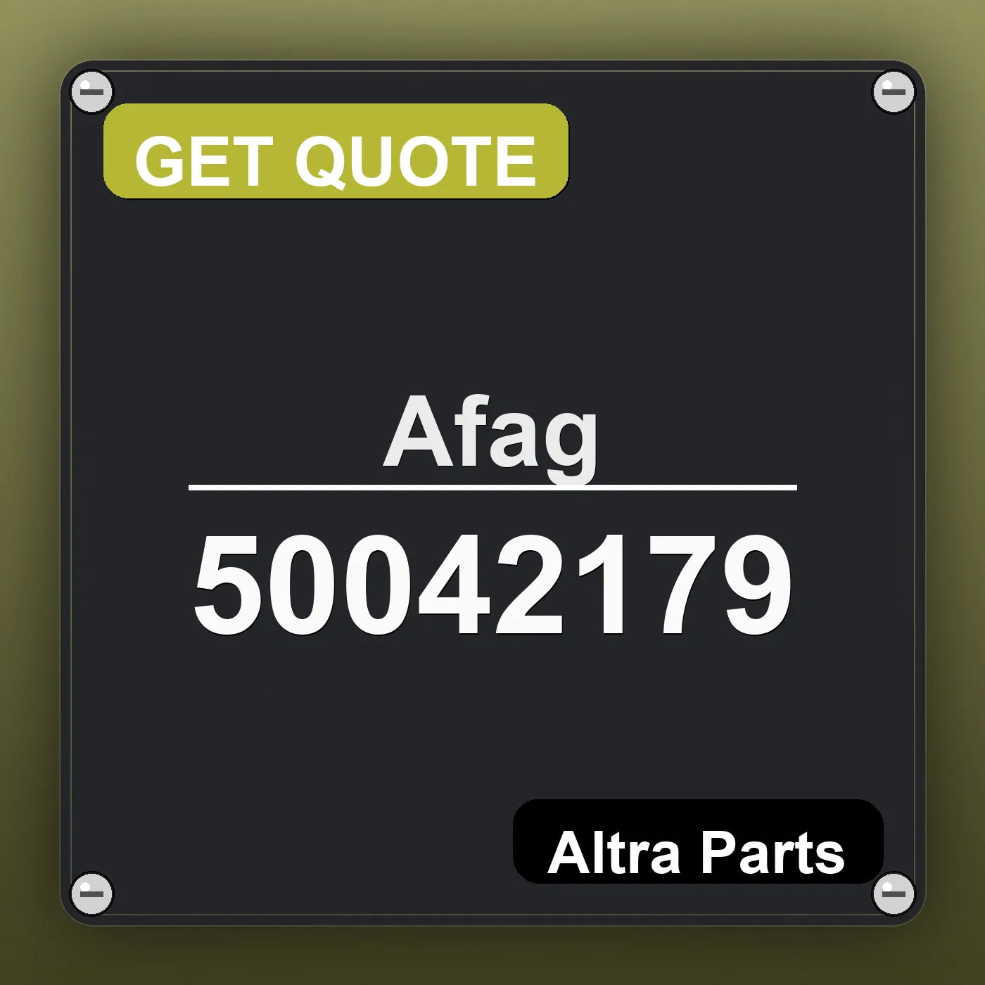 Afag 50042179 industrial nameplate style image – Altra Parts. GET QUOTE.