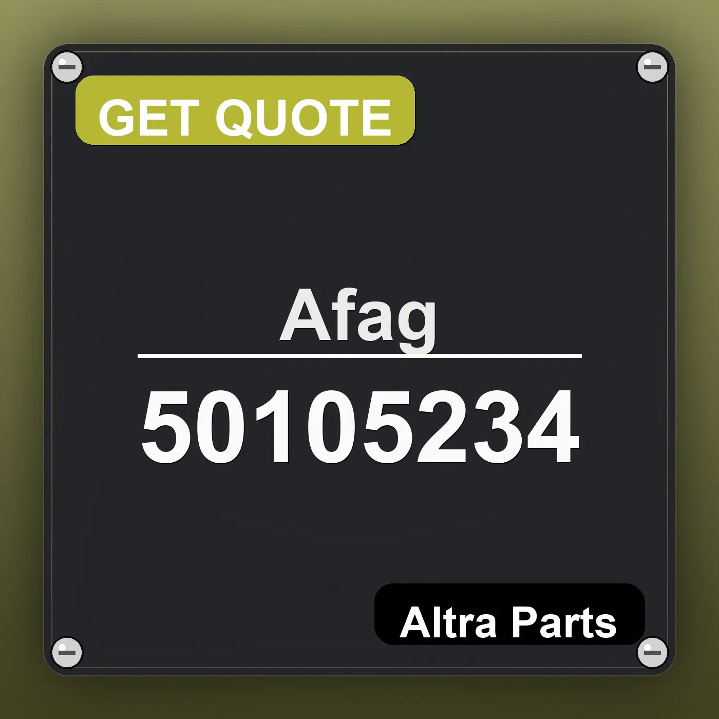 Afag 50105234 industrial nameplate style image – Altra Parts. GET QUOTE.