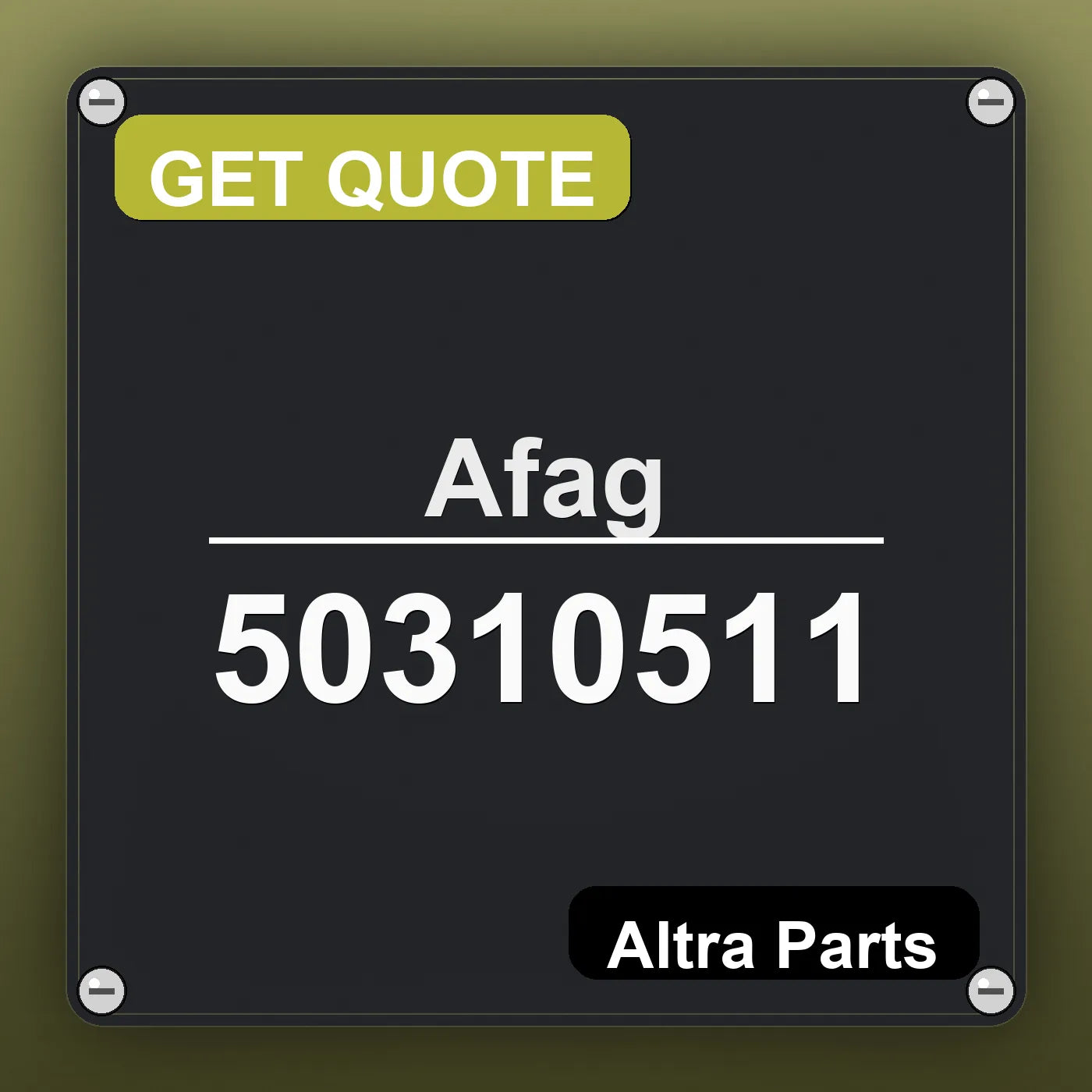 Afag 50310511 industrial nameplate style image – Altra Parts. GET QUOTE.