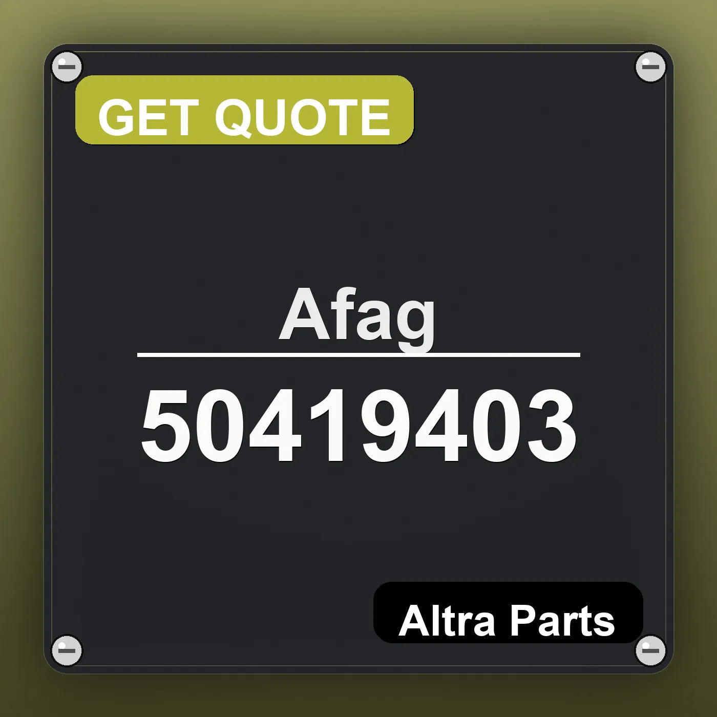 Afag 50419403 industrial nameplate style image – Altra Parts. GET QUOTE.