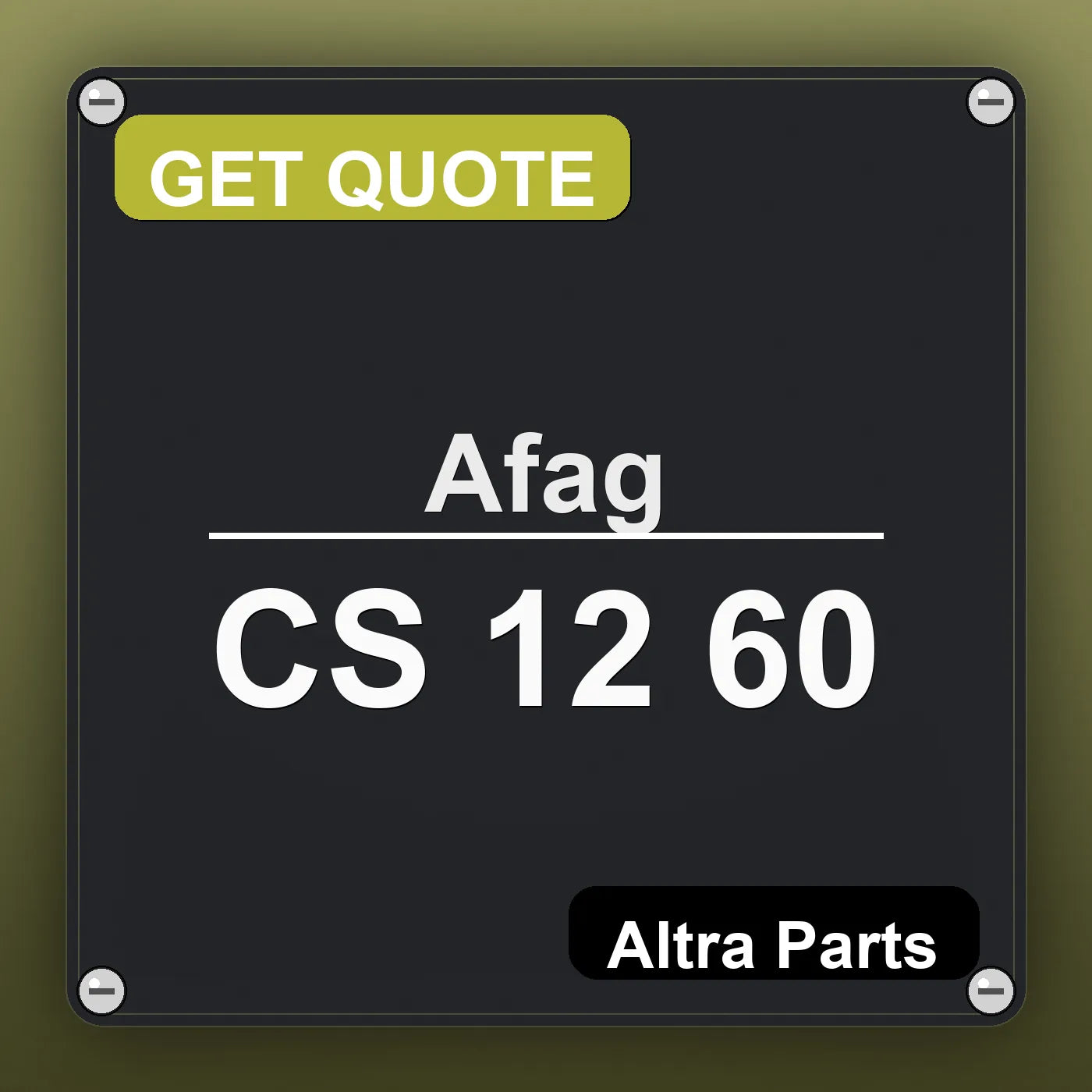 Afag CS 12 60 industrial nameplate style image – Altra Parts. GET QUOTE.
