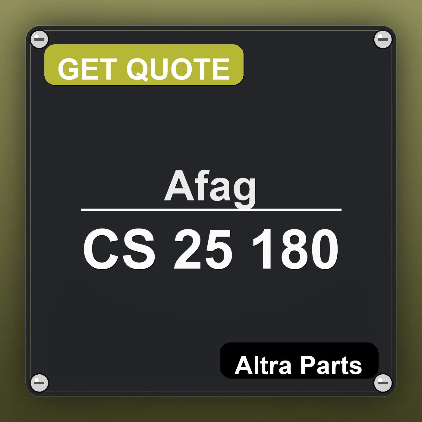 Afag CS 25 180 industrial nameplate style image – Altra Parts. GET QUOTE.