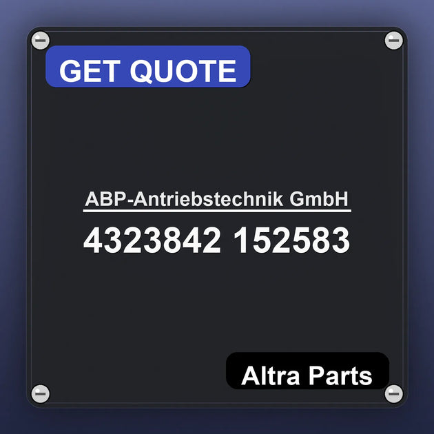 ABP-Antriebstechnik GmbH 4323842 152583 industrial nameplate style image – Altra Parts. GET QUOTE.