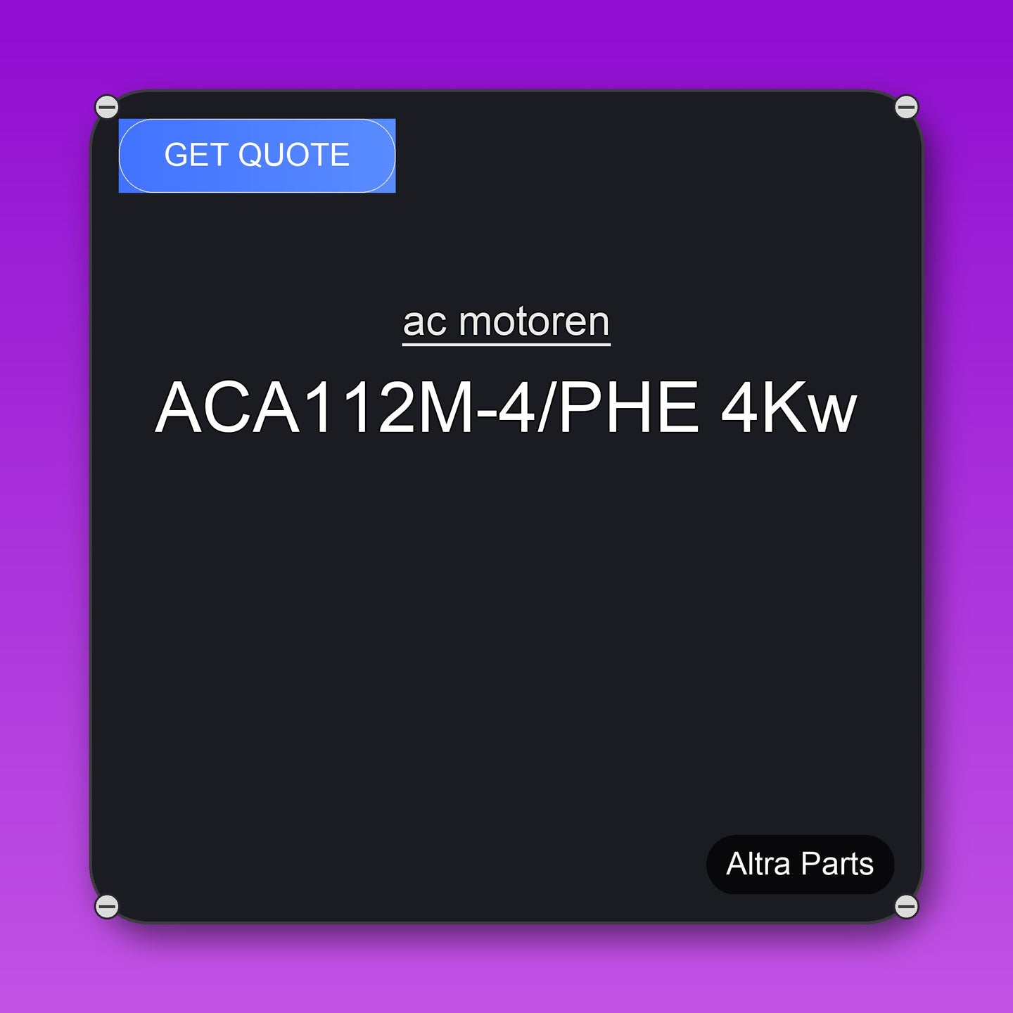 ac motoren ACA112M-4/PHE 4Kw industrial spare part – fast international delivery & worldwide shipping