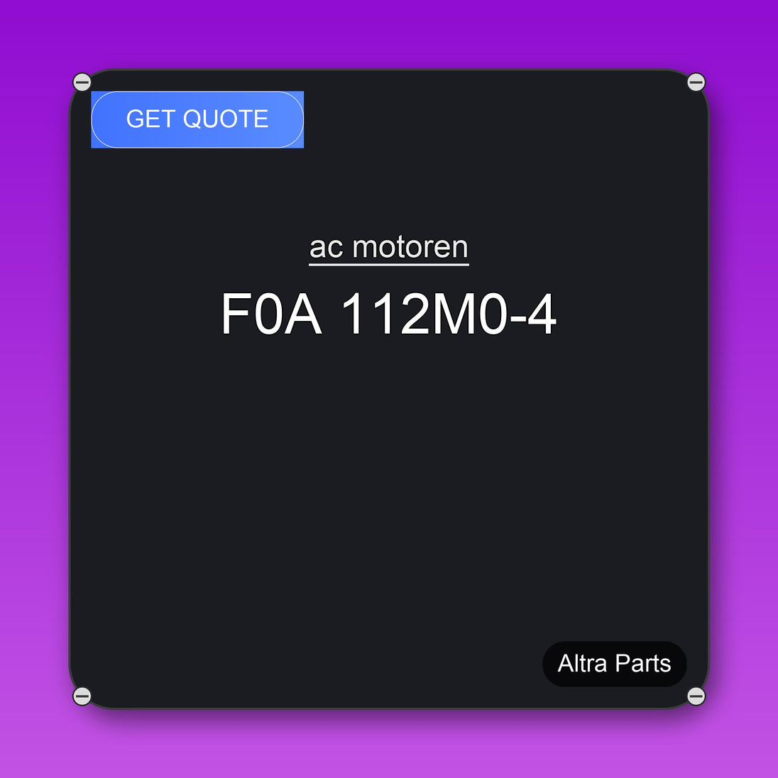 ac motoren F0A 112M0-4 industrial spare part – fast international delivery & worldwide shipping