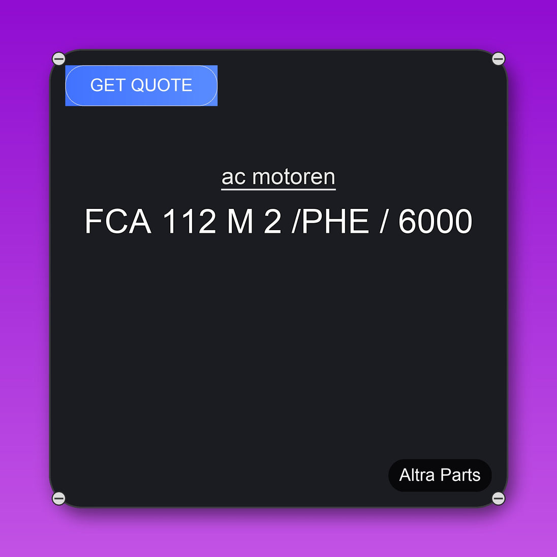 ac motoren FCA 112 M 2 /PHE / 6000 industrial spare part – fast international delivery & worldwide shipping