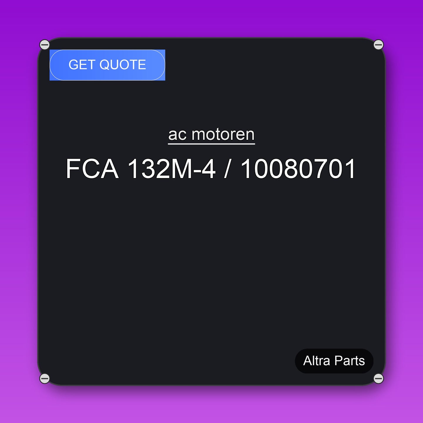 ac motoren FCA 132M-4 / 10080701 industrial spare part – fast international delivery & worldwide shipping