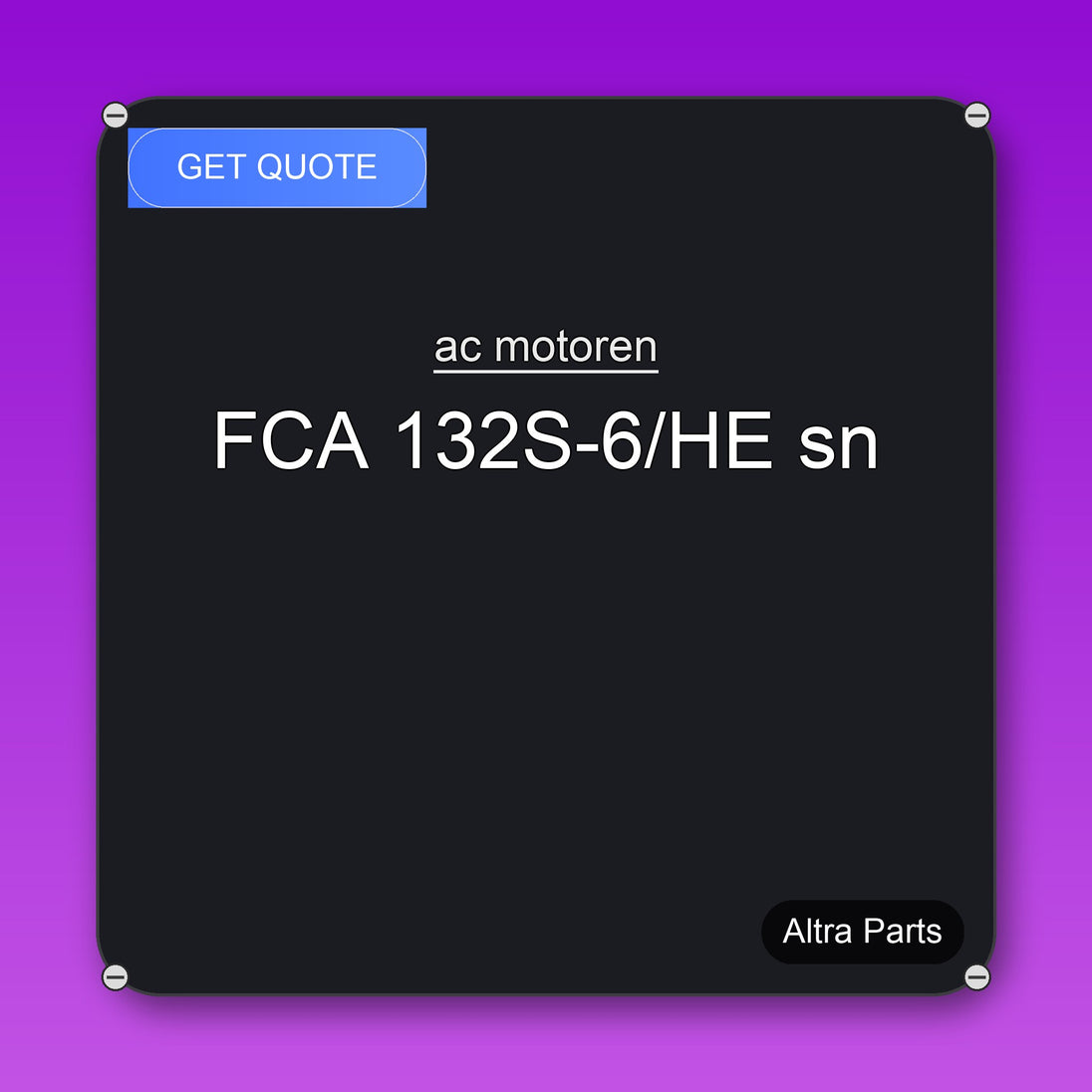 ac motoren FCA 132S-6/HE sn industrial spare part – fast international delivery & worldwide shipping