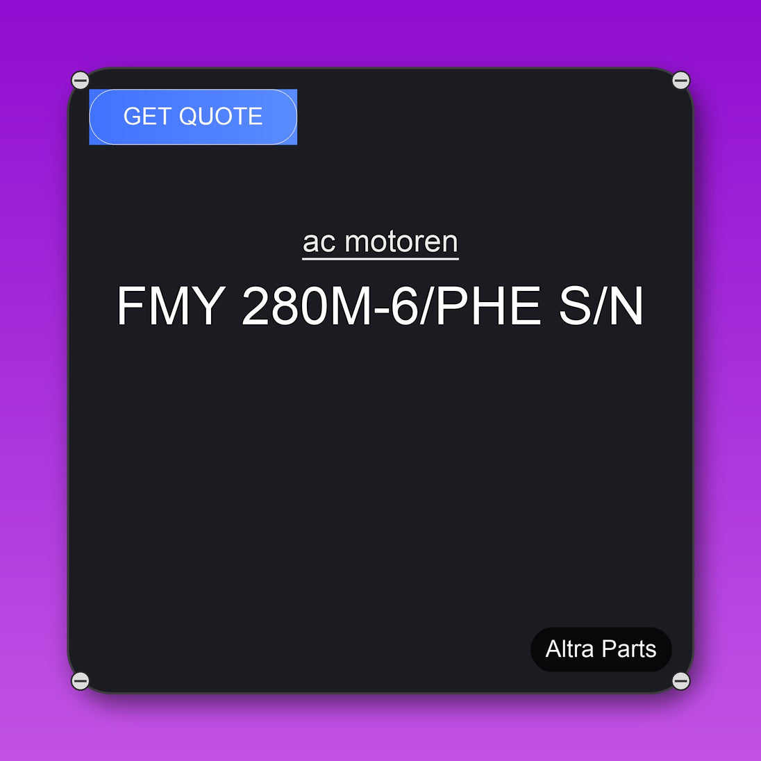 ac motoren FMY 280M-6/PHE S/N industrial spare part – fast international delivery & worldwide shipping