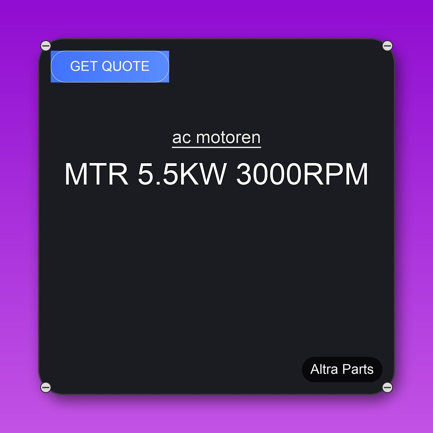 ac motoren MTR 5.5KW 3000RPM industrial spare part – fast international delivery & worldwide shipping