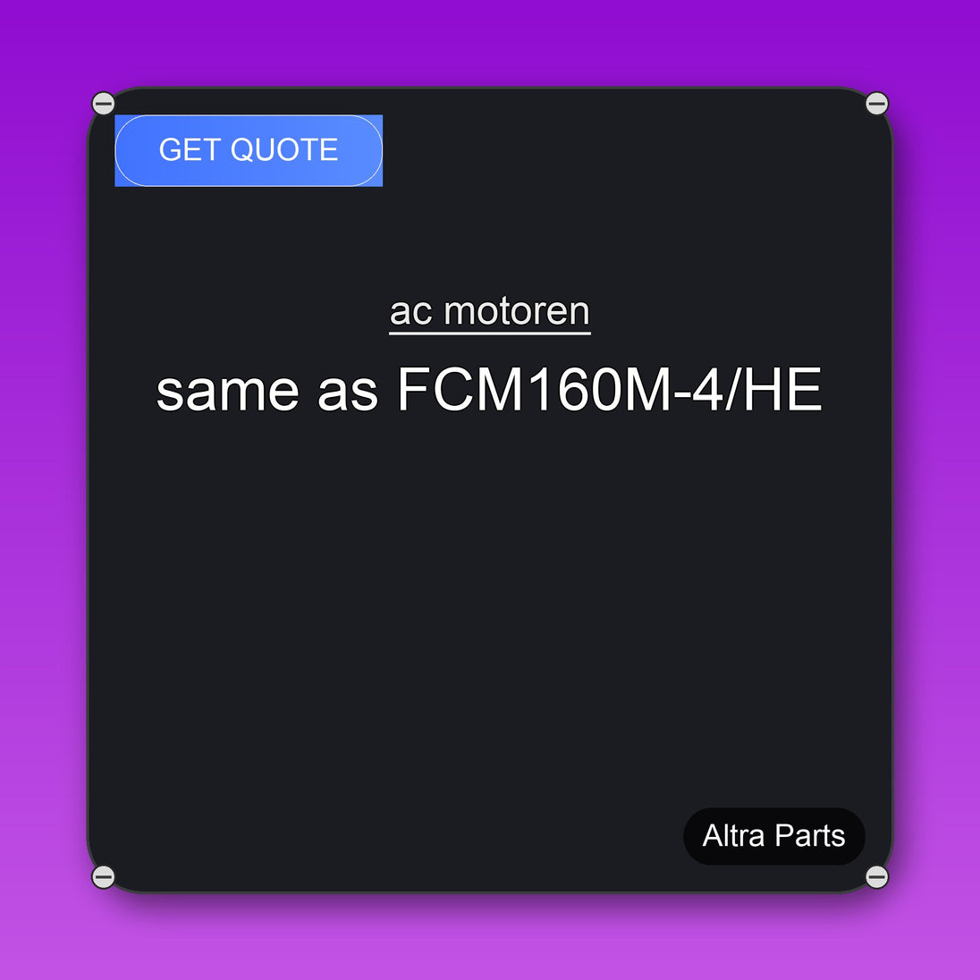 ac motoren same as FCM160M-4/HE industrial spare part – fast international delivery & worldwide shipping