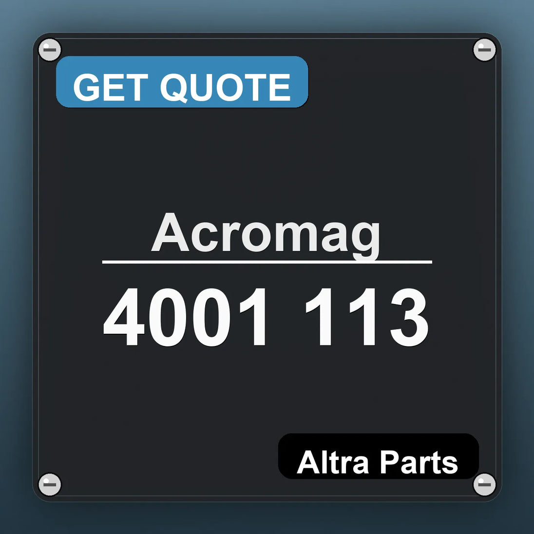 Acromag 4001 113 industrial nameplate style image – Altra Parts. GET QUOTE.