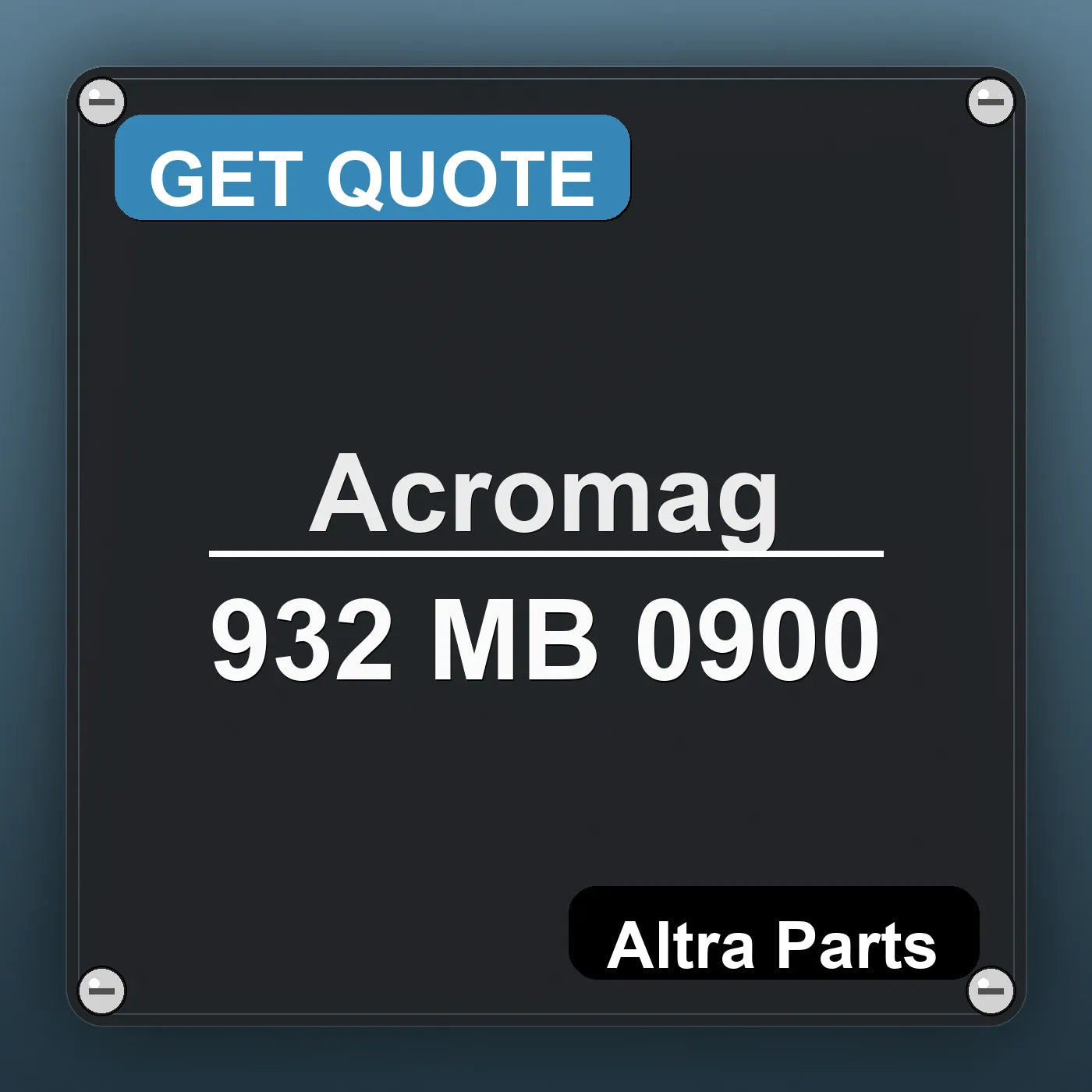 Acromag 932 MB 0900 industrial nameplate style image – Altra Parts. GET QUOTE.