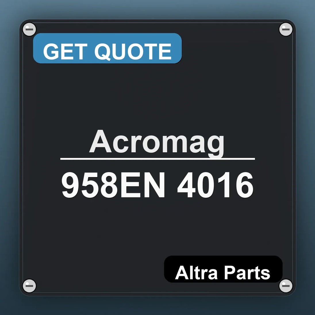 Acromag 958EN 4016 industrial nameplate style image – Altra Parts. GET QUOTE.