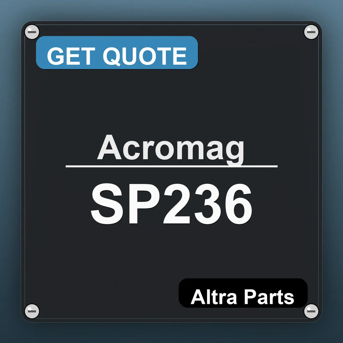 Acromag SP236 industrial nameplate style image – Altra Parts. GET QUOTE.