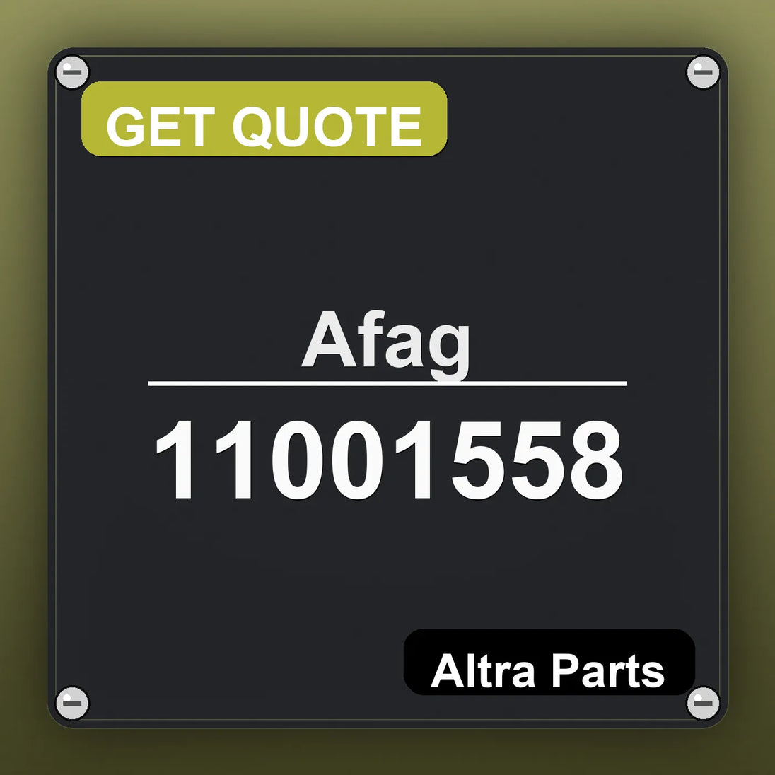 Afag 11001558 industrial nameplate style image – Altra Parts. GET QUOTE.