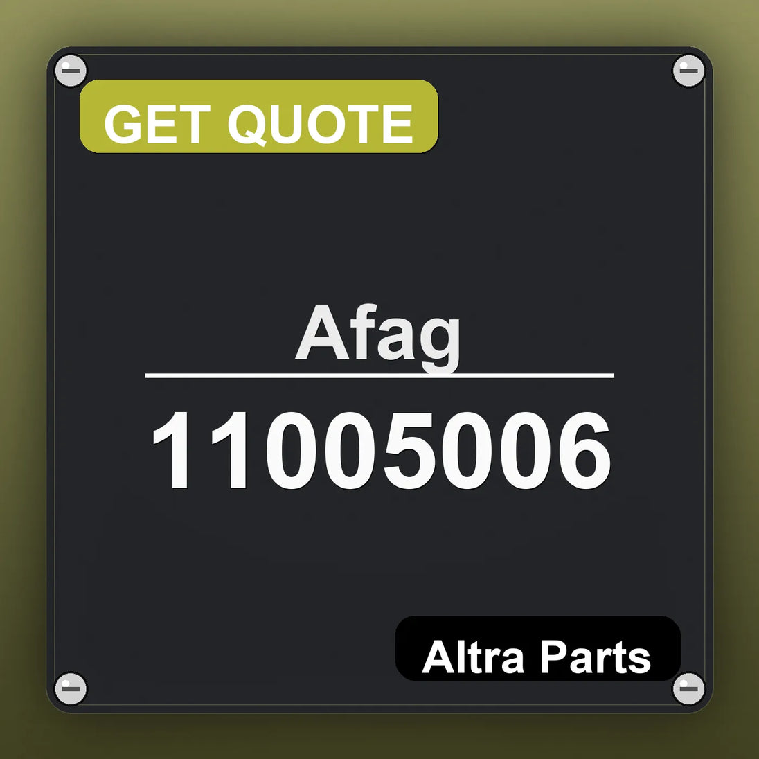Afag 11005006 industrial nameplate style image – Altra Parts. GET QUOTE.