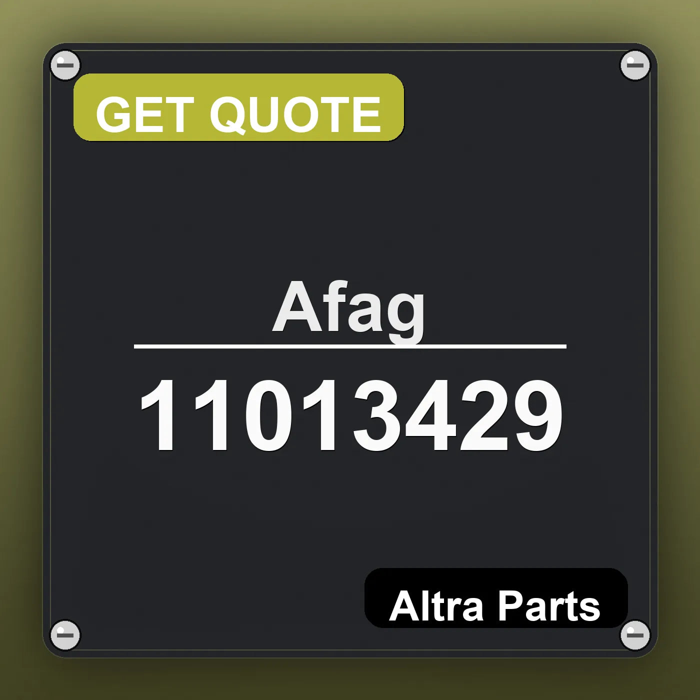 Afag 11013429 industrial nameplate style image – Altra Parts. GET QUOTE.