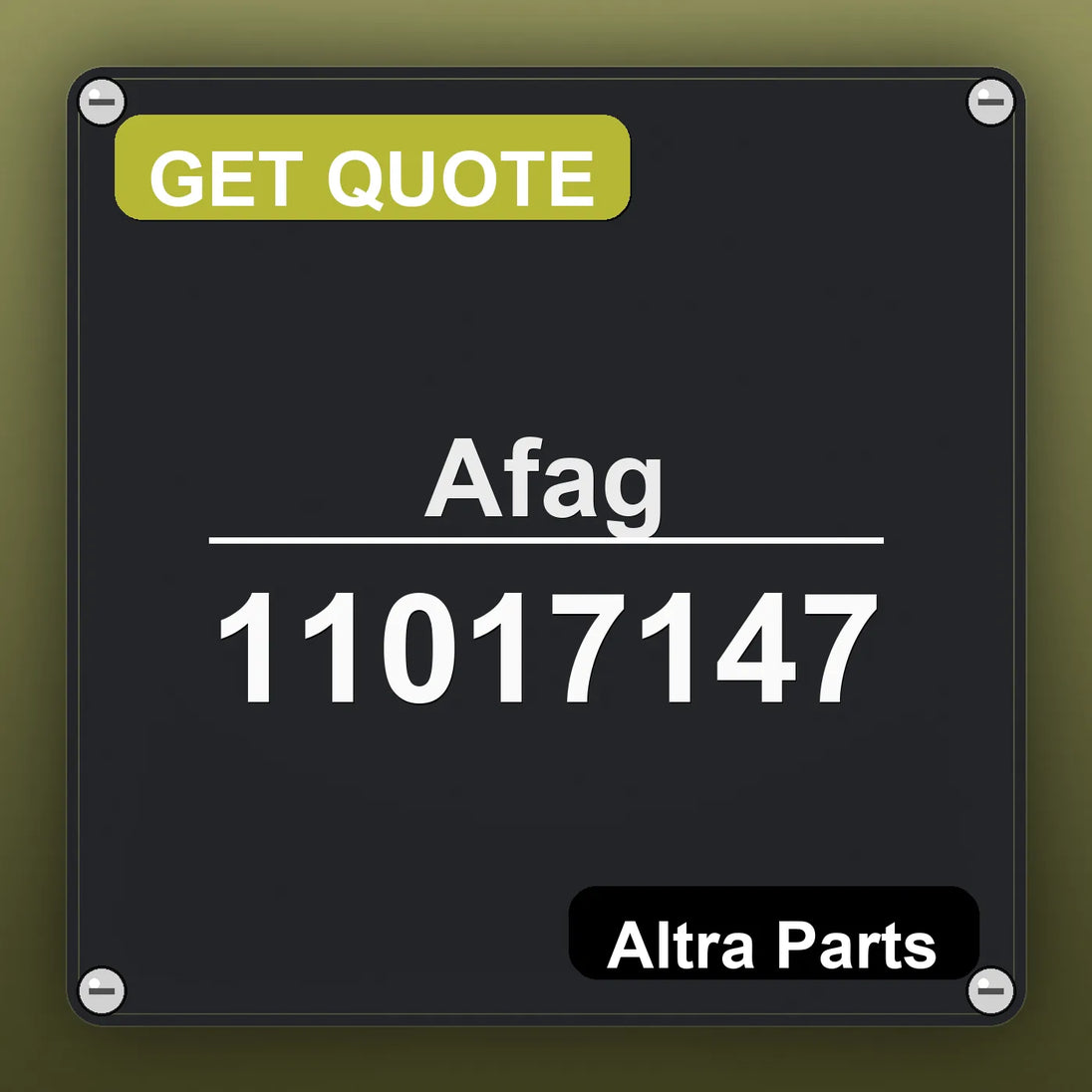 Afag 11017147 industrial nameplate style image – Altra Parts. GET QUOTE.