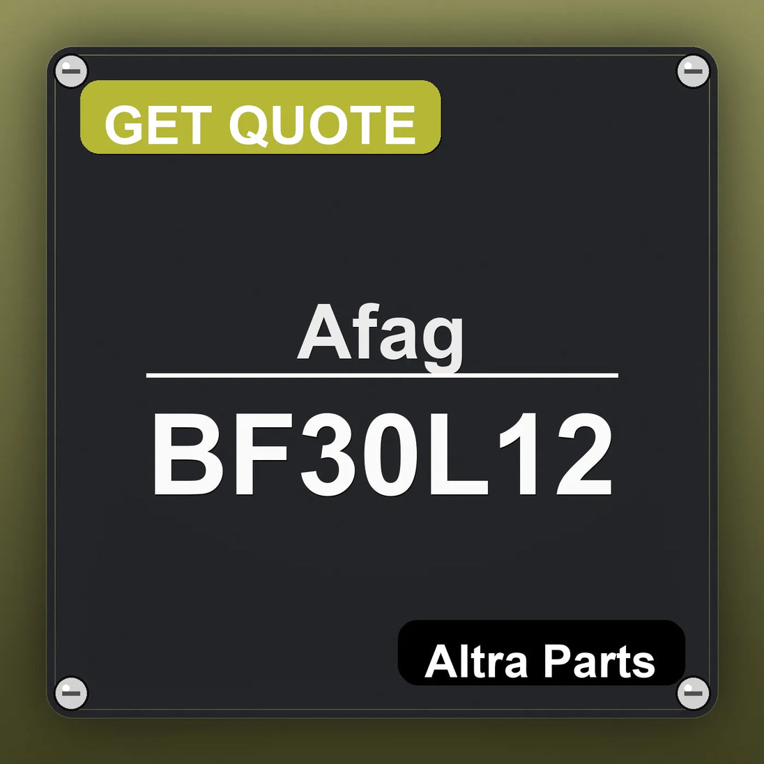 Afag BF30L12 industrial nameplate style image – Altra Parts. GET QUOTE.