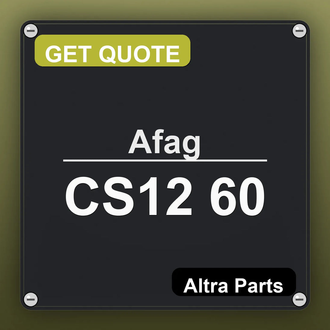 Afag CS12 60 industrial nameplate style image – Altra Parts. GET QUOTE.