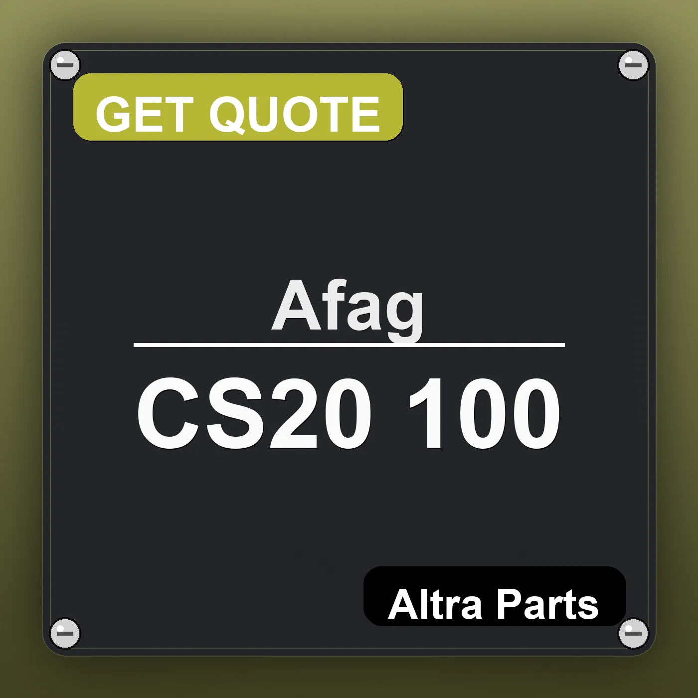 Afag CS20 100 industrial nameplate style image – Altra Parts. GET QUOTE.