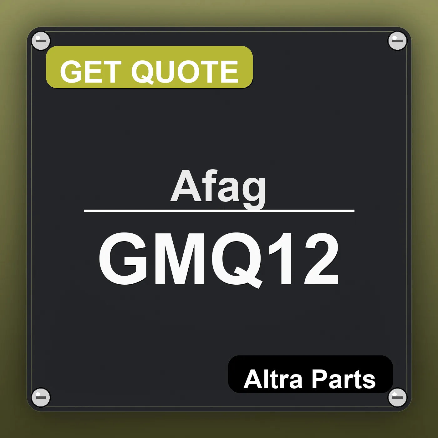 Afag GMQ12 industrial nameplate style image – Altra Parts. GET QUOTE.