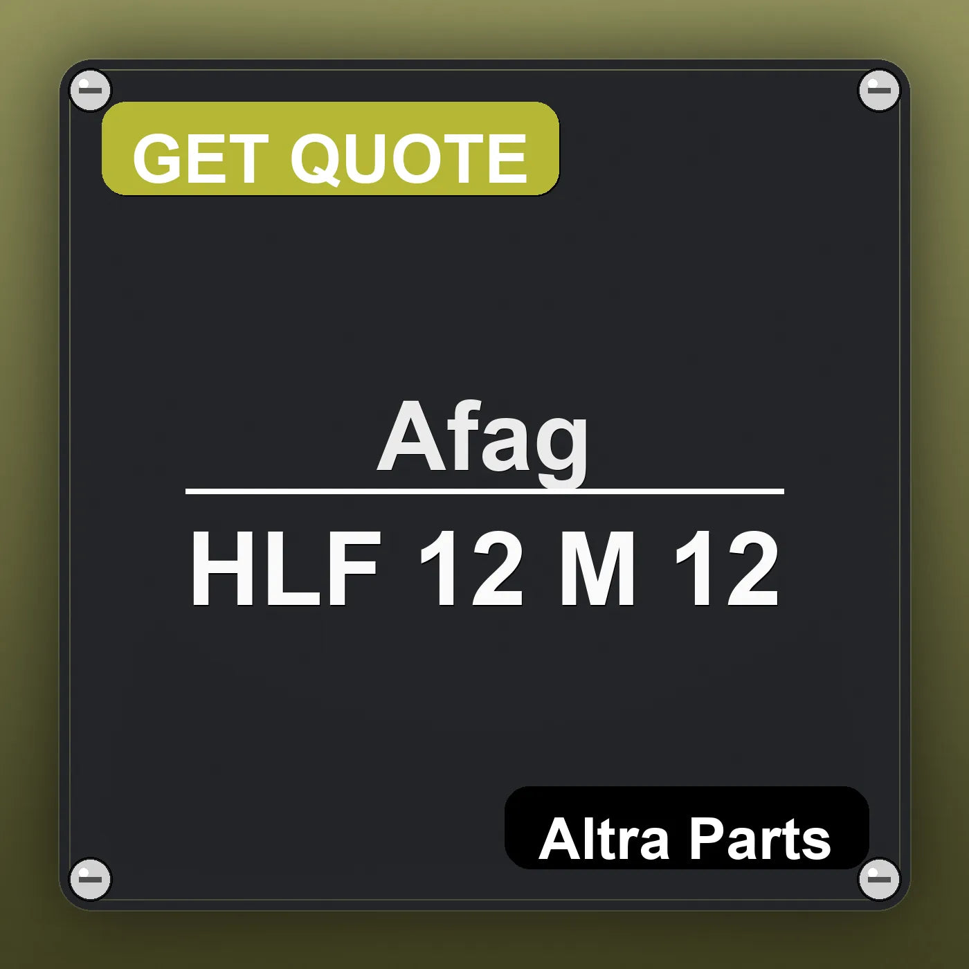 Afag HLF 12 M 12 industrial nameplate style image – Altra Parts. GET QUOTE.