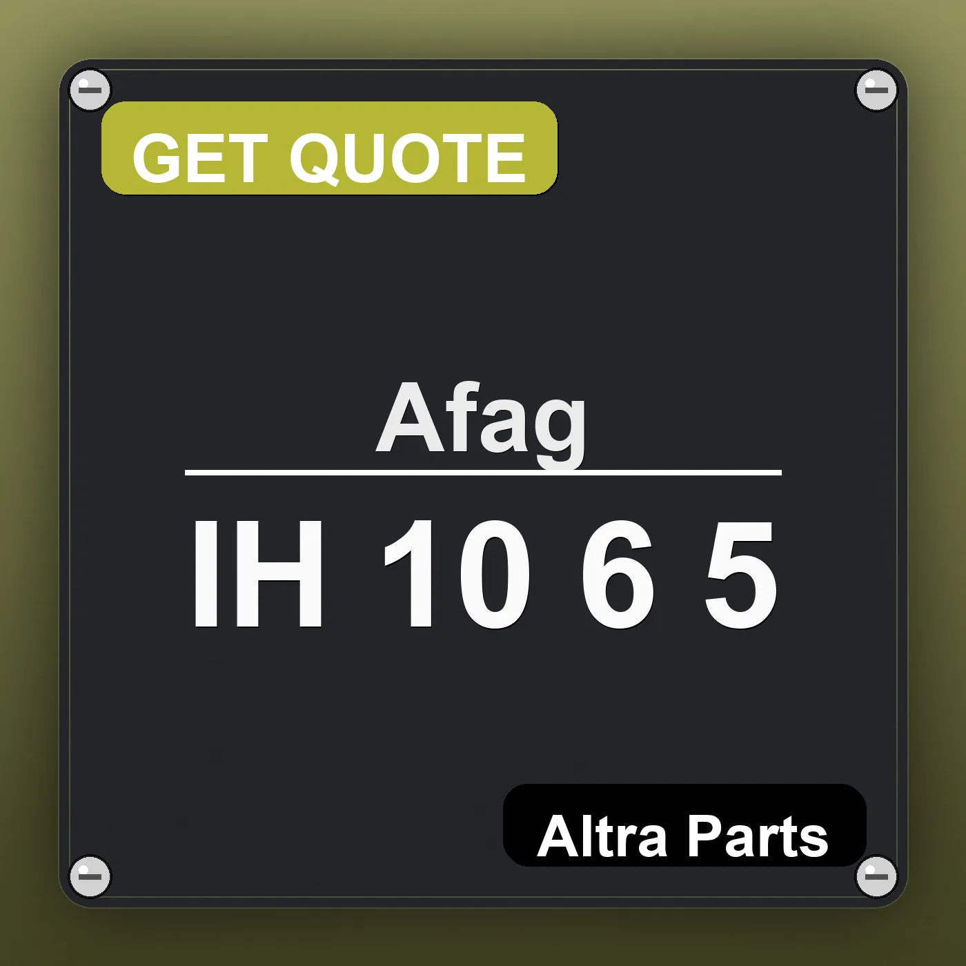 Afag IH 10 6 5 industrial nameplate style image – Altra Parts. GET QUOTE.