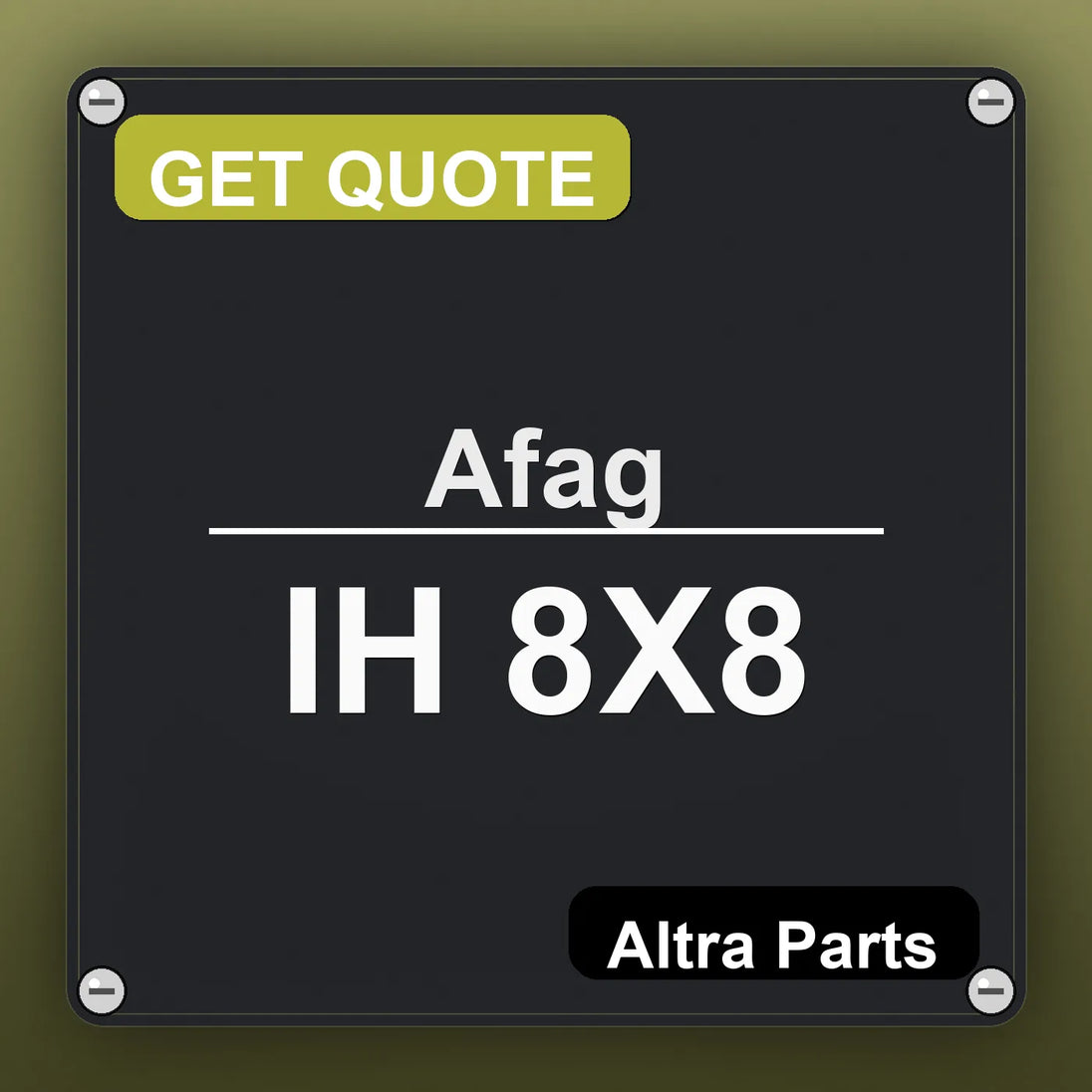 Afag IH 8X8 industrial nameplate style image – Altra Parts. GET QUOTE.