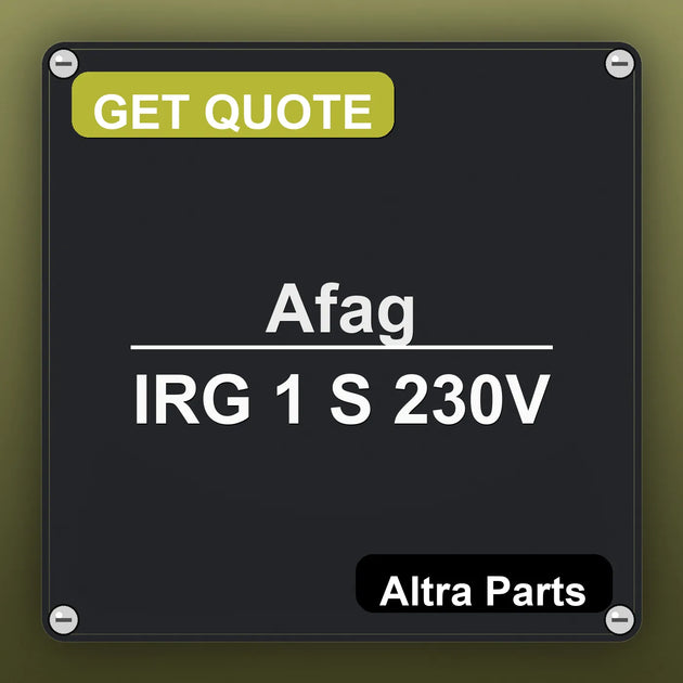 Afag IRG 1 S 230V industrial nameplate style image – Altra Parts. GET QUOTE.