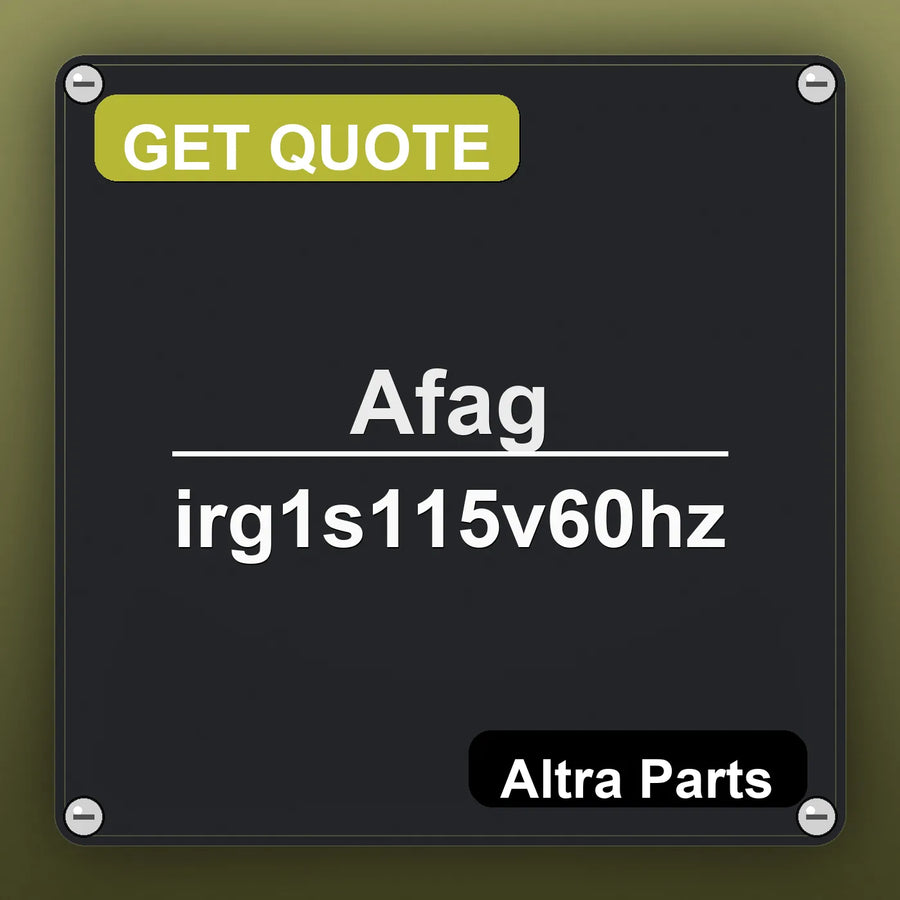Afag irg1s115v60hz industrial nameplate style image – Altra Parts. GET QUOTE.