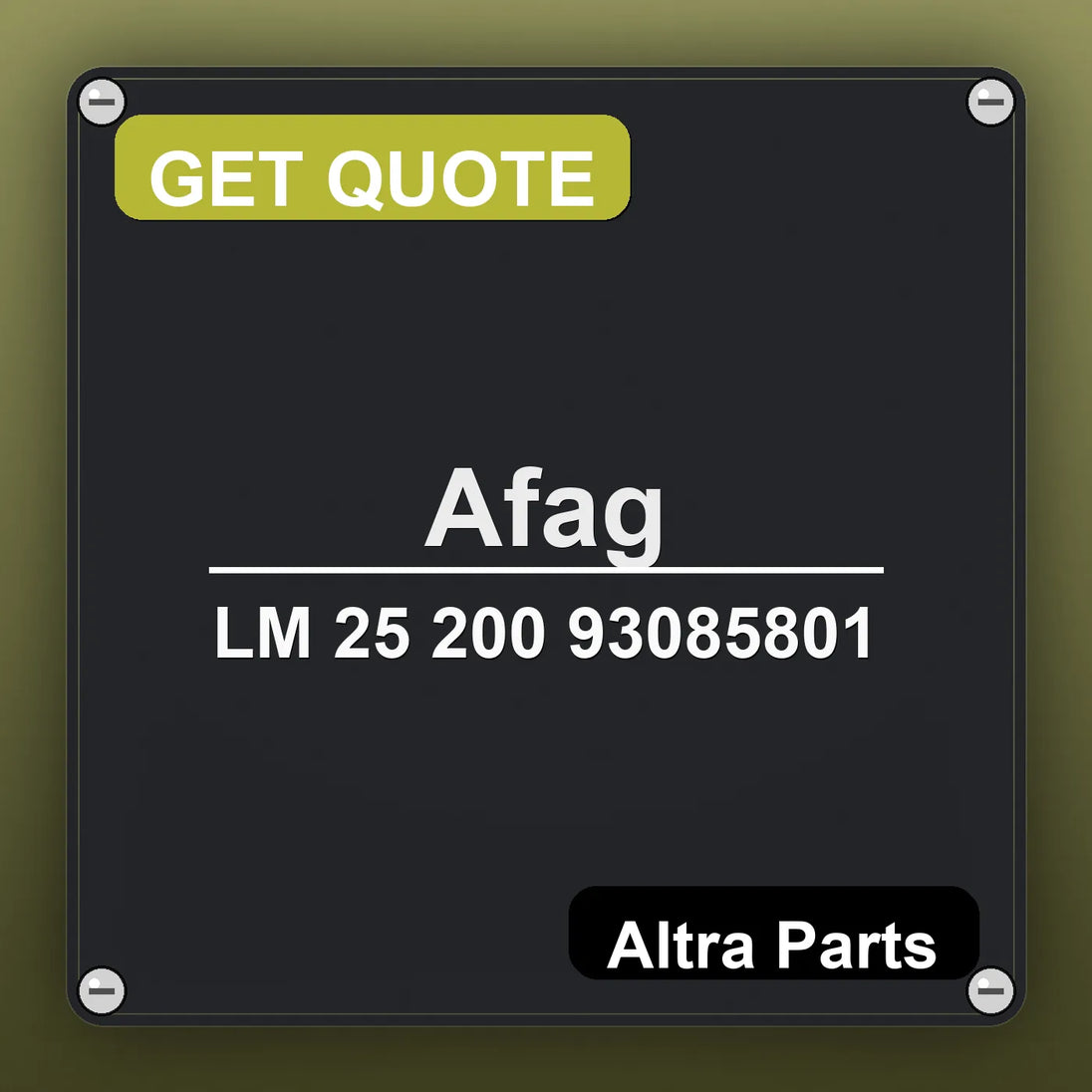 Afag LM 25 200 93085801 industrial nameplate style image – Altra Parts. GET QUOTE.