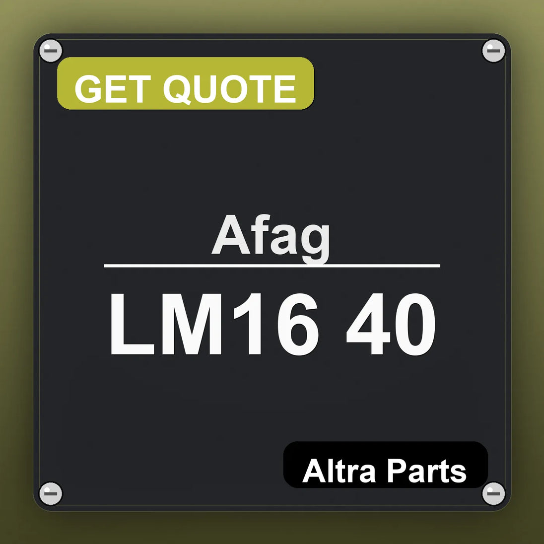Afag LM16 40 industrial nameplate style image – Altra Parts. GET QUOTE.