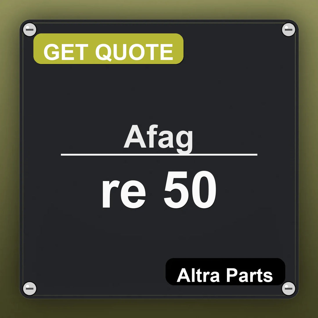 Afag re 50 industrial nameplate style image – Altra Parts. GET QUOTE.