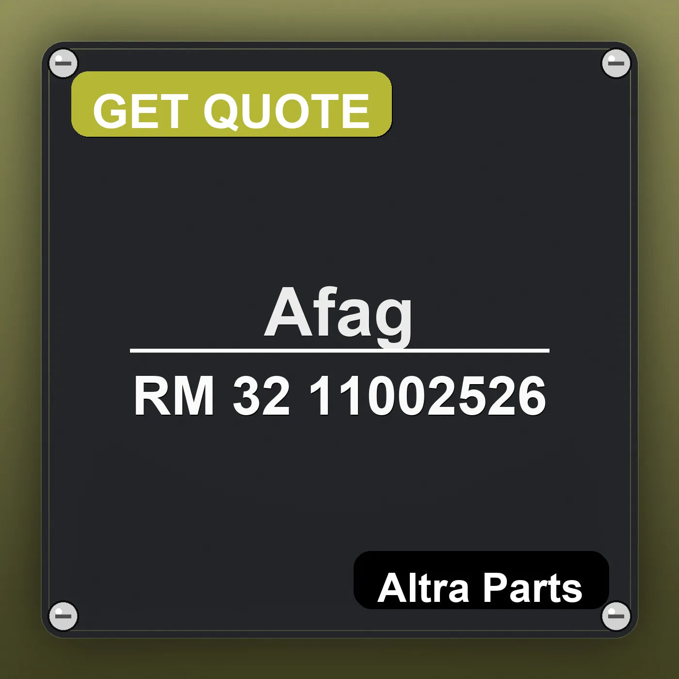 Afag RM 32 11002526 industrial nameplate style image – Altra Parts. GET QUOTE.
