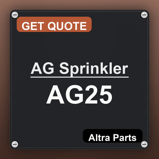 AG Sprinkler AG25 industrial nameplate style image – Altra Parts. GET QUOTE.