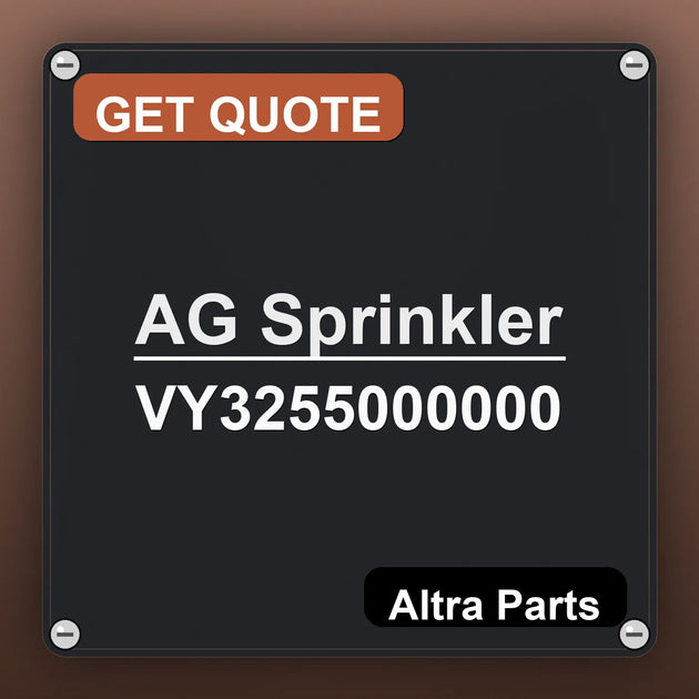 AG Sprinkler VY3255000000 industrial nameplate style image – Altra Parts. GET QUOTE.