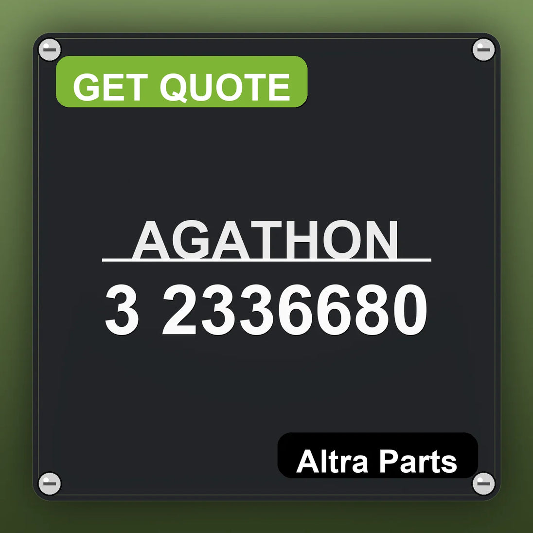 AGATHON 3 2336680 industrial nameplate style image – Altra Parts. GET QUOTE.