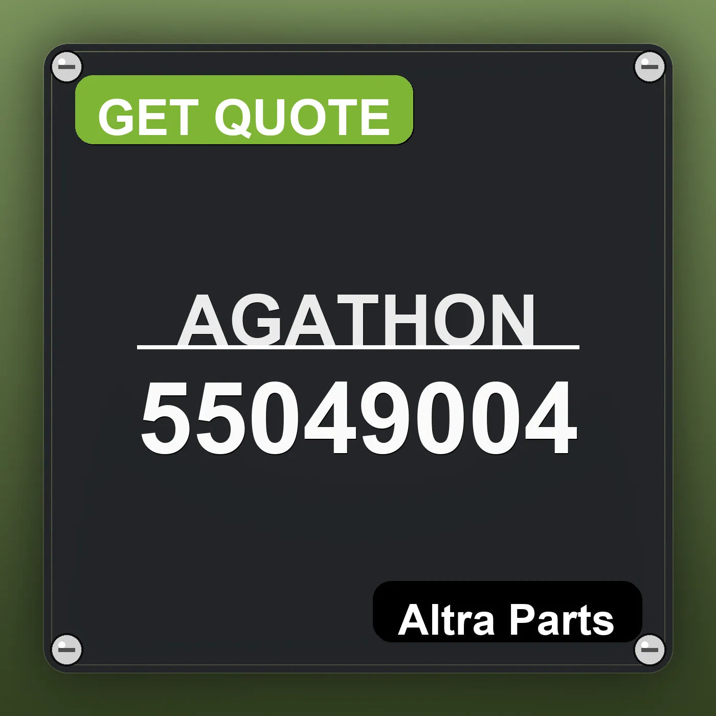 AGATHON 55049004 industrial nameplate style image – Altra Parts. GET QUOTE.