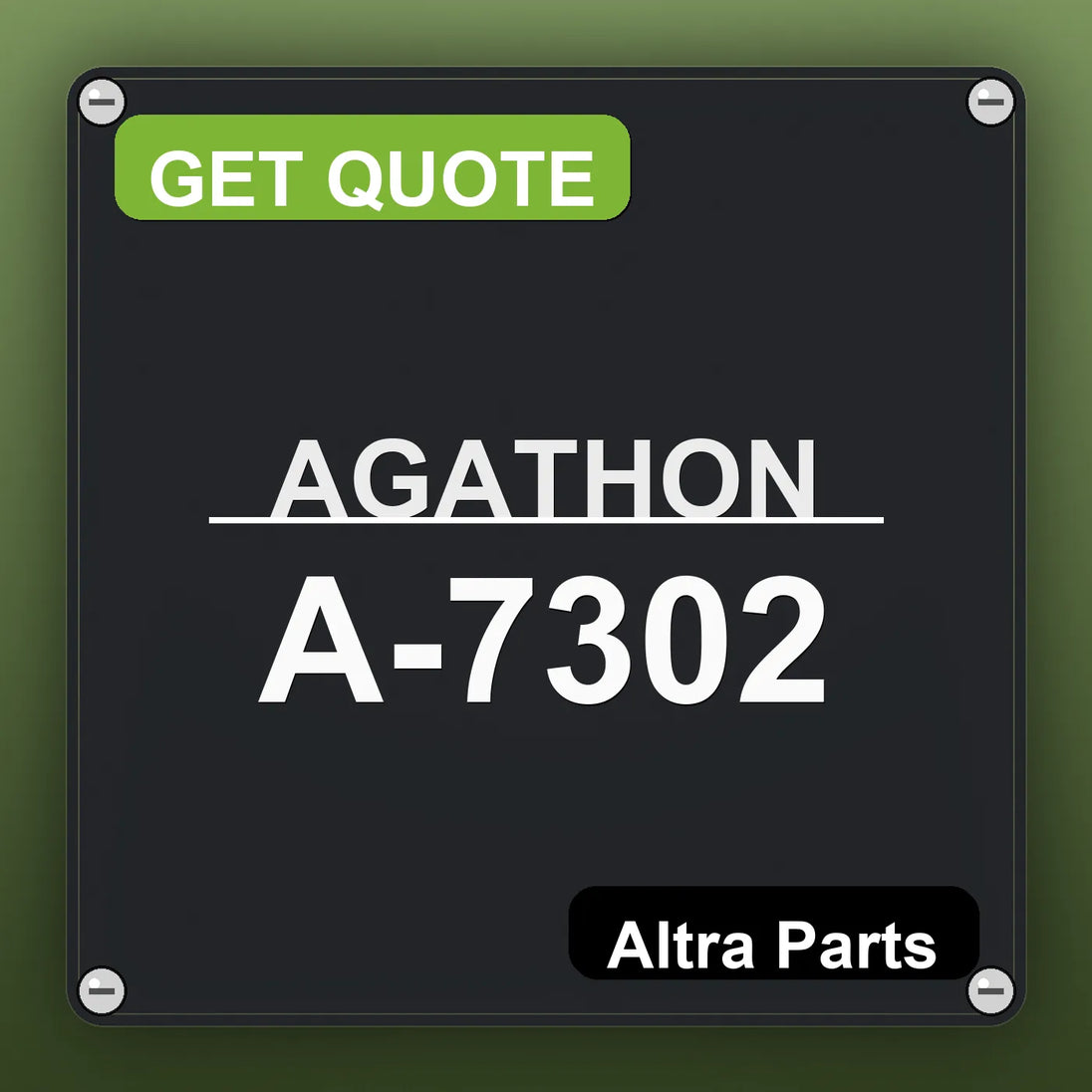 AGATHON A-7302 industrial nameplate style image – Altra Parts. GET QUOTE.
