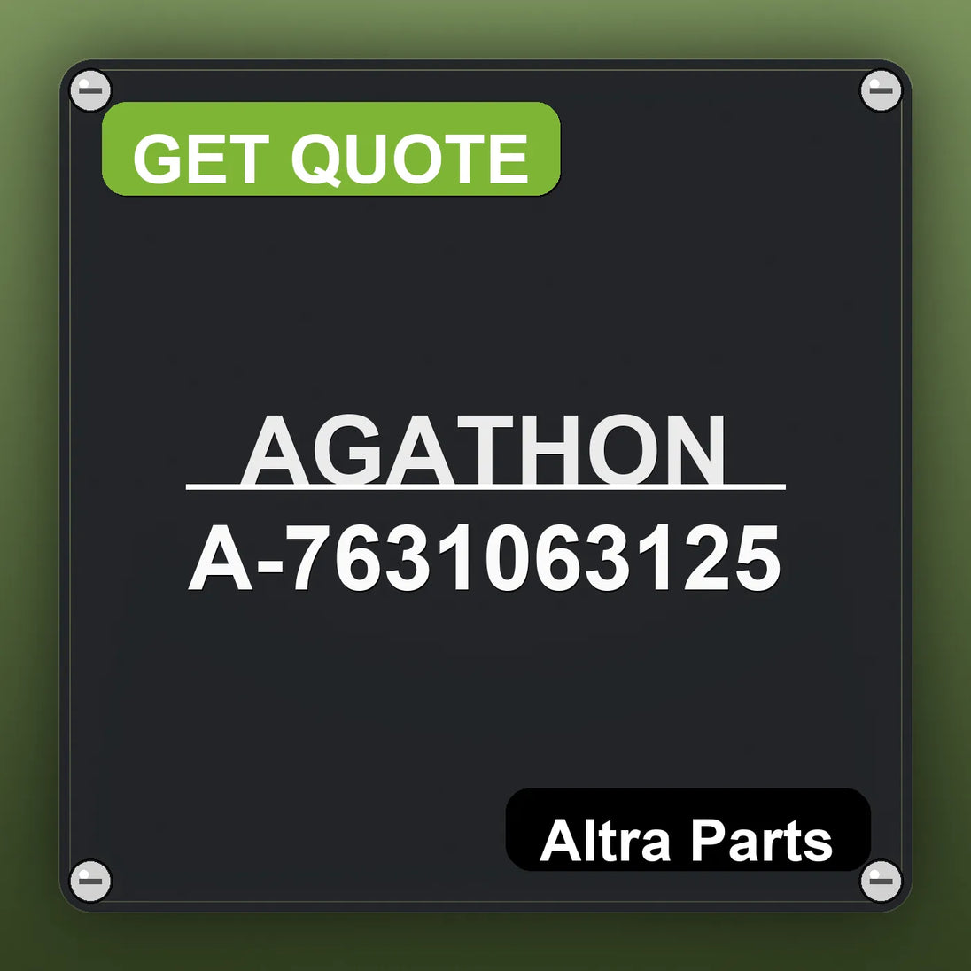 AGATHON A-7631063125 industrial nameplate style image – Altra Parts. GET QUOTE.