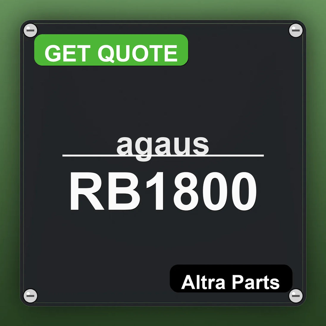 agaus RB1800 industrial nameplate style image – Altra Parts. GET QUOTE.