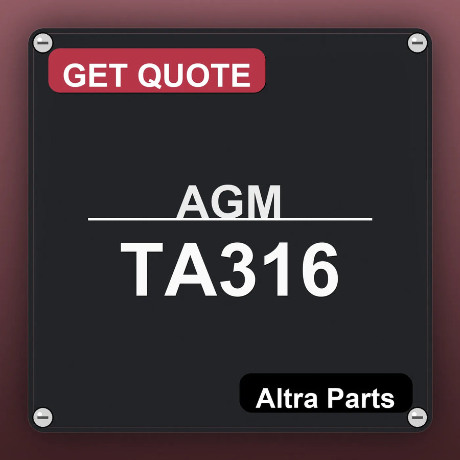 AGM TA316 industrial nameplate style image – Altra Parts. GET QUOTE.