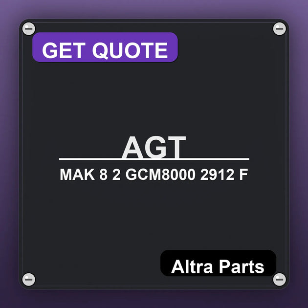 AGT MAK 8 2 GCM8000 2912 F industrial nameplate style image – Altra Parts. GET QUOTE.