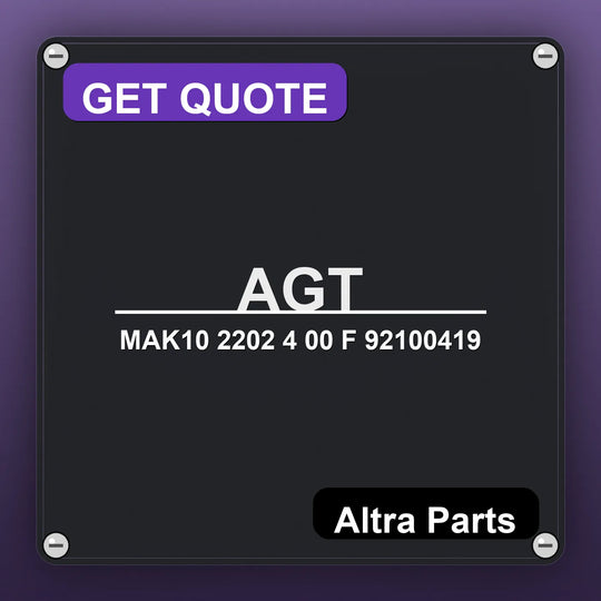 AGT MAK10 2202 4 00 F 92100419 industrial nameplate style image – Altra Parts. GET QUOTE.