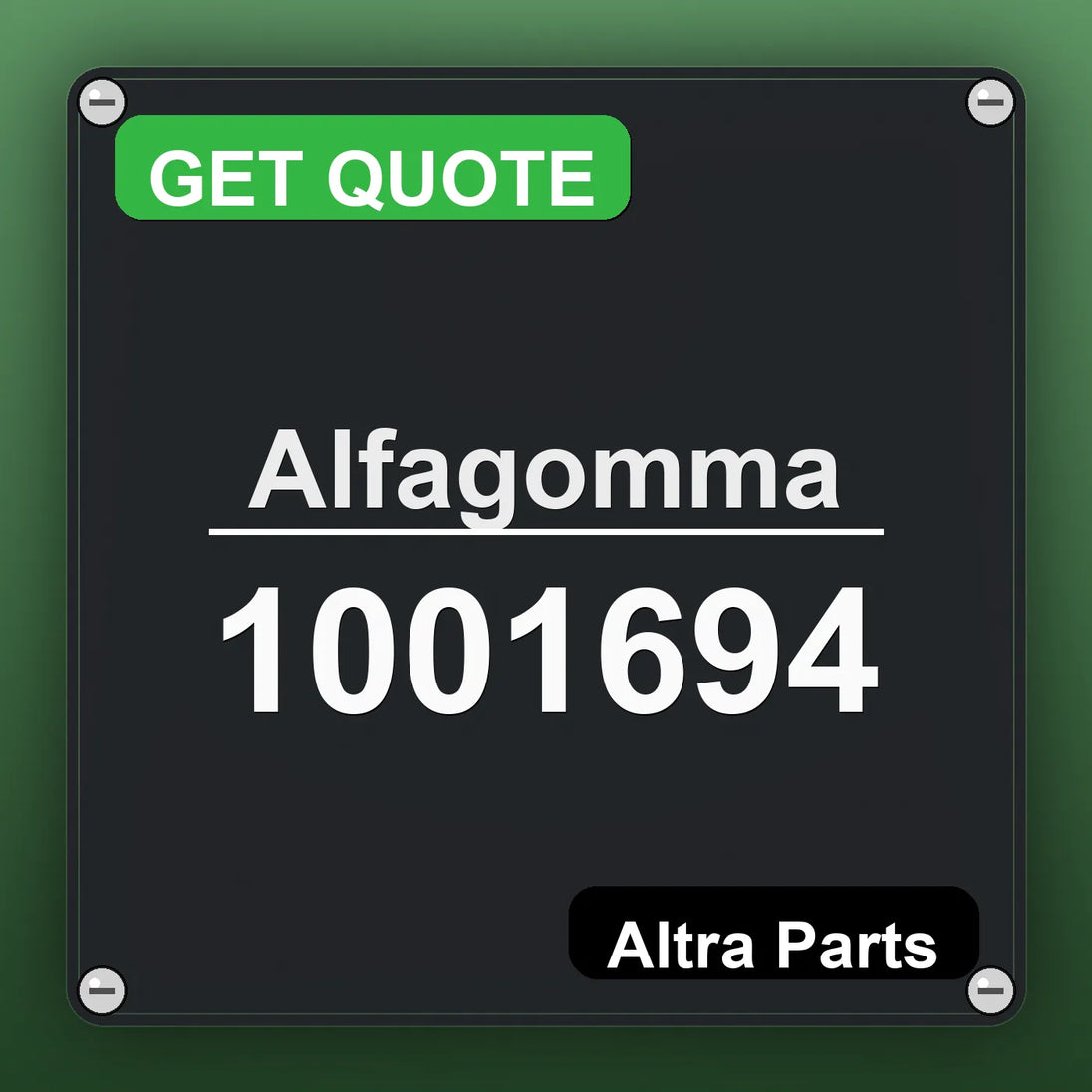 Alfagomma 1001694 industrial nameplate style image – Altra Parts. GET QUOTE.